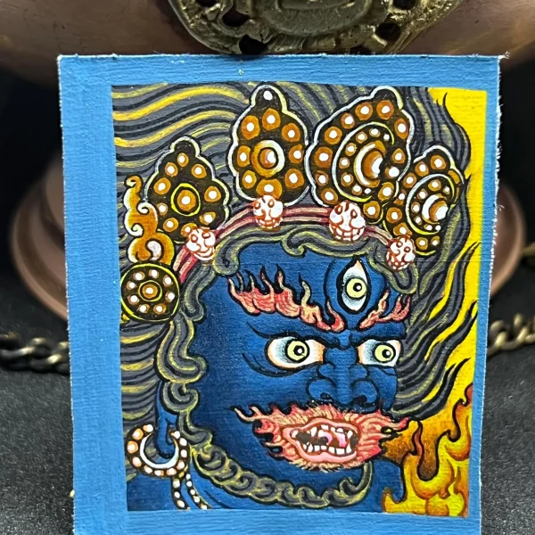 Handicraftted mahakala pendant, Tibetan Buddhist nacklace,lucky charm for protection,wrathful deity jewelry, spiritual protection amulet