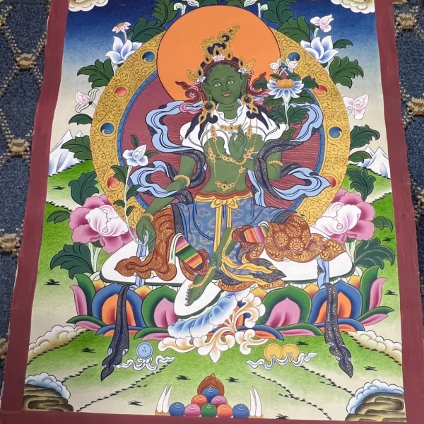 Green Tara Thangka | Compassionate Protector | Tibetan Buddhist Sacred Art